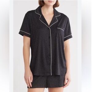 NICOLE MILLER | Womens Black Polka Dot Tranquility Shortie Pajama Set size L NEW